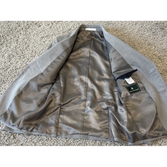 B By Brooks Brothers Boys Polyester Blend Blazer Gray Formal Wedding 10R - Picture 3 of 9